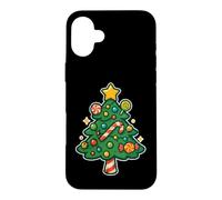 Custodia per iPhone 16 Plus Albero di Natale Candy con stella