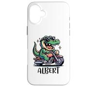 Custodia per iPhone 16 Plus Albert Fun Alligator - Moto, design per ragazzi, nome Albert