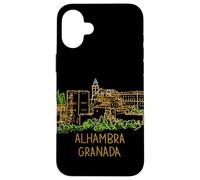 Custodia per iPhone 16 Plus Alhambra Granada Spagna Viaggio Souvenir Città Landmark Gift