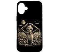 Custodia per iPhone 16 Plus Alien Heart Hand Sign Cute UFO Extraterrestre Love