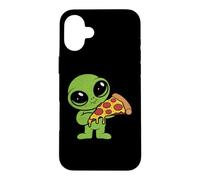 Custodia per iPhone 16 Plus Alieno Carino Con Fetta Di Pizza Fast Food
