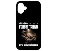 Custodia per iPhone 16 Plus ALLE PERCORSI DELLA FORESTA ATV AVVENTURE boschi di cavalli di battaglia rurali