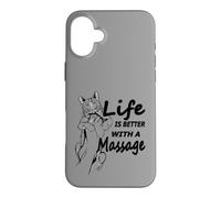 Custodia per iPhone 16 Plus Amante dei gatti riflessologo La vita è migliore con un massaggio