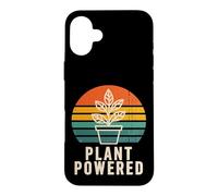 Custodia per iPhone 16 Plus Amante delle piante retrò vegano alimentato a piante