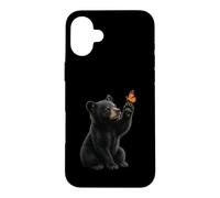 Custodia per iPhone 16 Plus American Black Bear Cucciolo Farfalla Wildlife Nature