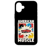 Custodia per iPhone 16 Plus American Muscle Car Lovers Comic Style Auto Mechanic