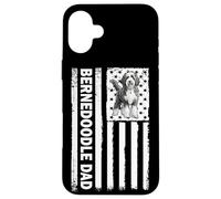 Custodia per iPhone 16 Plus American USA Flag 4th July Mens Dads Bernedoodle Dog Lover