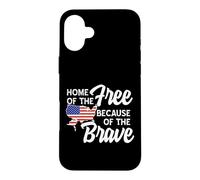 Custodia per iPhone 16 Plus American USA Free and Brave 4 luglio