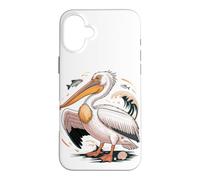 Custodia per iPhone 16 Plus American White Pelican Sea Bird Birder
