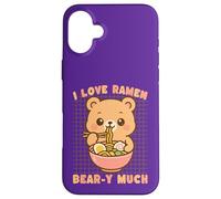Custodia per iPhone 16 Plus Amo i ramen Bear-y Much Kawaii Bear Noodles