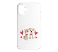 Custodia per iPhone 16 Plus Amor Doble Mimos Gato Perro Pareja Animal Linda