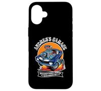 Custodia per iPhone 16 Plus Andres's Garage Hotrod Design auto d'epoca per nome Andres