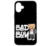 Custodia per iPhone 16 Plus Angry Bad Boy Style, Cool Teddy Bear Bad Boy Graphic Design