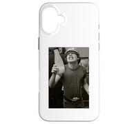 Custodia per iPhone 16 Plus Angus Young ACDC Thunderstruck chitarrista di Dick Barnatt