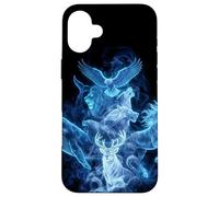 Custodia per iPhone 16 Plus Animali selvatici Balena Aquila Cavallo Blu Lupo Mondo