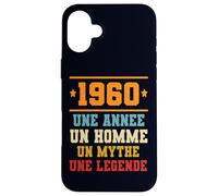 Custodia per iPhone 16 Plus Anniversaire Cadeau Design Drole Homme 1960