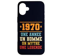 Custodia per iPhone 16 Plus Anniversaire Cadeau Design Drole Homme 1970