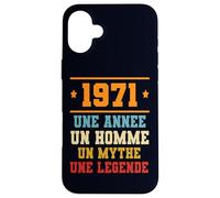 Custodia per iPhone 16 Plus Anniversaire Cadeau Design Drole Homme 1971