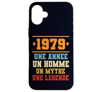 Custodia per iPhone 16 Plus Anniversaire Cadeau Design Drole Homme 1979