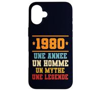 Custodia per iPhone 16 Plus Anniversaire Cadeau Design Drole Homme 1980