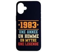 Custodia per iPhone 16 Plus Anniversaire Cadeau Design Drole Homme 1983