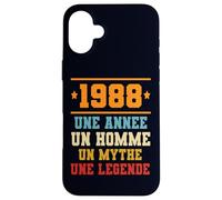 Custodia per iPhone 16 Plus Anniversaire Cadeau Design Drole Homme 1988