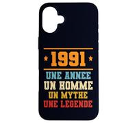 Custodia per iPhone 16 Plus Anniversaire Cadeau Design Drole Homme 1991