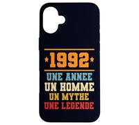 Custodia per iPhone 16 Plus Anniversaire Cadeau Design Drole Homme 1992