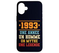 Custodia per iPhone 16 Plus Anniversaire Cadeau Design Drole Homme 1993