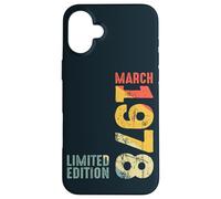 Custodia per iPhone 16 Plus Anno 1978 Marzo 1978 Retro 1978 Vintage 1978 Dal 1978