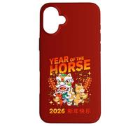 Custodia per iPhone 16 Plus Anno del Cavallo 2026 Capodanno Cinese Fuochi d'artificio Design