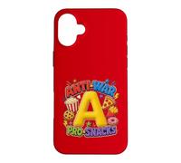 Custodia per iPhone 16 Plus Anti-War Pro-Snacks Funny Peace Food Graphic Rosso