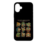 Custodia per iPhone 16 Plus Antichi glifi della giungla simboli animali mesoamericani