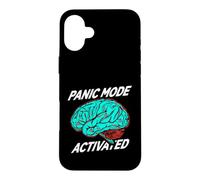 Custodia per iPhone 16 Plus Anxiety Humor Panic Mode Activated Brain