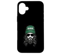 Custodia per iPhone 16 Plus Arabia Saudita Bandiera Beanie Man Grunge Art
