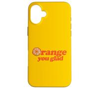 Custodia per iPhone 16 Plus Arancia, sei contento, illustrazione, zesty
