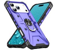 Custodia per iPhone 16 Plus Arancione Robusta custodia per telefono con supporto ad anello girevole a 360°, cover antiurto resistente con angoli con cuscinetti d'aria, protezione dello schermo ri