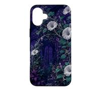 Custodia per iPhone 16 Plus Arco Moonflower nel giardino di mezzanotte