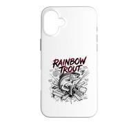 Custodia per iPhone 16 Plus Arcobaleno Trota Brutale Forza Pesca a Mosca