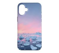 Custodia per iPhone 16 Plus Arctic Iceberg Field Sotto Rosa Polare Alba Paesaggio