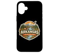Custodia per iPhone 16 Plus Arkansas The Natural State Souvenir Visitatore Memorabilia Viaggio