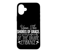 Custodia per iPhone 16 Plus Arte con Citazione Spirituale: Impronte del Divino