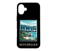 Custodia per iPhone 16 Plus Arte di viaggio sulla spiaggia delle isole tropicali delle Seychelles