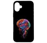 Custodia per iPhone 16 Plus Arte fluida astratta di anatomia del cervello colorato