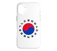 Custodia per iPhone 16 Plus Arte minimalista a tema lingua coreana e bandiera
