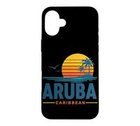 Custodia per iPhone 16 Plus Aruba Caraibi Retro Tramonto Vacanza
