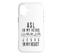 Custodia per iPhone 16 Plus ASL Nelle Mie Vene Gesù Nel Mio Cuore Interpreti Christian