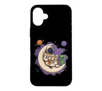 Custodia per iPhone 16 Plus Astronauta che legge Alien Moon Cosmic Tales Space Art