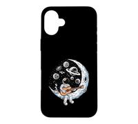 Custodia per iPhone 16 Plus Astronauta che suona la chitarra sulla luna