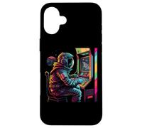 Custodia per iPhone 16 Plus Astronauta di gioco dell'universo dei pianeti arcade retrò